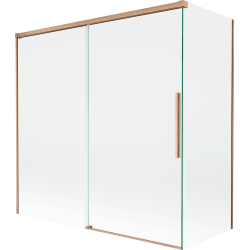 Mexen Rox parawan nawannowy 2-skrzydłowy rozsuwany 160 + 70 x 150 cm, transparent, miedż szczotkowana - 8C9-160-070-65-00