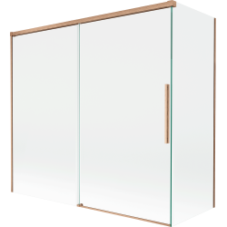 Mexen Rox parawan nawannowy 2-skrzydłowy rozsuwany 170 + 75 x 150 cm, transparent, miedż szczotkowana - 8C9-170-075-65-00