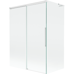 Mexen Rox L parawan nawannowy 2-skrzydłowy rozsuwany 120 + 70 x 150 cm, transparent, biały - 8C9L-120-070-20-00