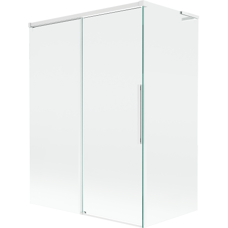 Mexen Rox L parawan nawannowy 2-skrzydłowy rozsuwany 120 + 70 x 150 cm, transparent, biały - 8C9L-120-070-20-00