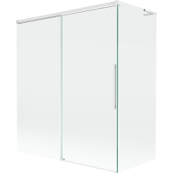 Mexen Rox L parawan nawannowy 2-skrzydłowy rozsuwany 140 + 70 x 150 cm, transparent, biały - 8C9L-140-070-20-00