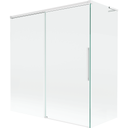 Mexen Rox L parawan nawannowy 2-skrzydłowy rozsuwany 150 + 70 x 150 cm, transparent, biały - 8C9L-150-070-20-00