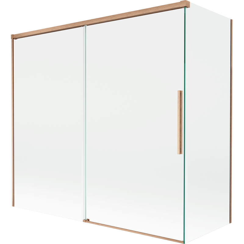 Mexen Rox parawan nawannowy 2-skrzydłowy rozsuwany 170 + 80 x 150 cm, transparent, miedż szczotkowana - 8C9-170-080-65-00