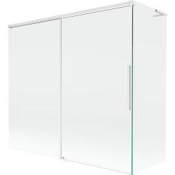 Mexen Rox L parawan nawannowy 2-skrzydłowy rozsuwany 170 + 80 x 150 cm, transparent, biały - 8C9L-170-080-20-00