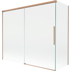 Mexen Rox parawan nawannowy 2-skrzydłowy rozsuwany 180 + 80 x 150 cm, transparent, miedż szczotkowana - 8C9-180-080-65-00