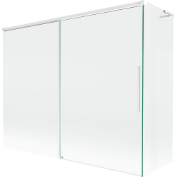 Mexen Rox L parawan nawannowy 2-skrzydłowy rozsuwany 190 + 90 x 150 cm, transparent, biały - 8C9L-190-090-20-00