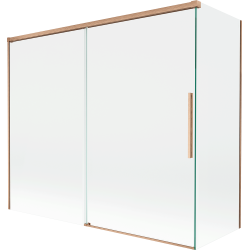 Mexen Rox parawan nawannowy 2-skrzydłowy rozsuwany 180 + 90 x 150 cm, transparent, miedż szczotkowana - 8C9-180-090-65-00