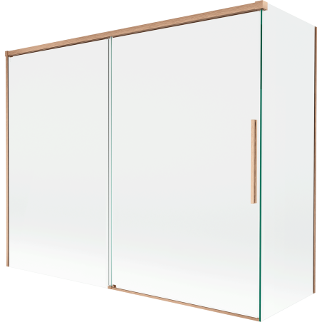 Mexen Rox parawan nawannowy 2-skrzydłowy rozsuwany 190 + 90 x 150 cm, transparent, miedż szczotkowana - 8C9-190-090-65-00