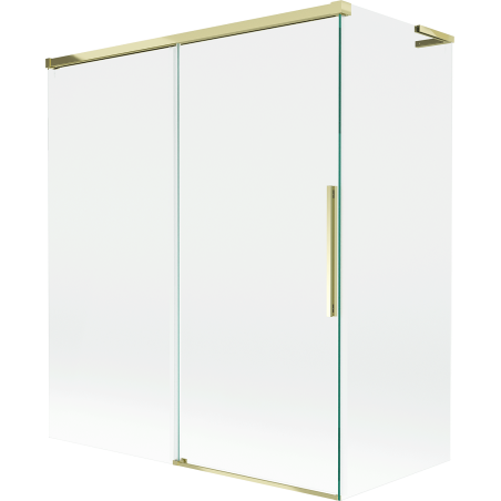 Mexen Rox L parawan nawannowy 2-skrzydłowy rozsuwany 140 + 70 x 150 cm, transparent, złoty - 8C9L-140-070-50-00