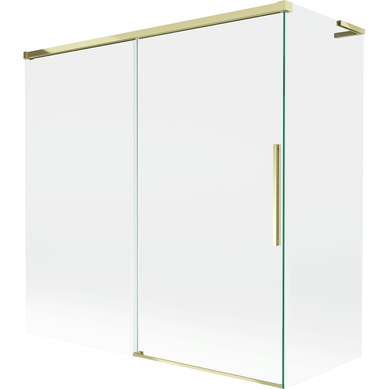 Mexen Rox L parawan nawannowy 2-skrzydłowy rozsuwany 160 + 70 x 150 cm, transparent, złoty - 8C9L-160-070-50-00