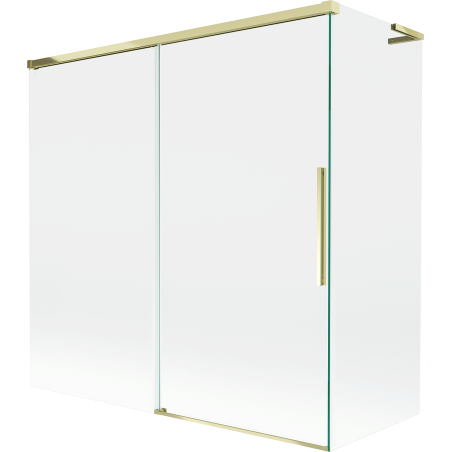 Mexen Rox L parawan nawannowy 2-skrzydłowy rozsuwany 160 + 75 x 150 cm, transparent, złoty - 8C9L-160-075-50-00