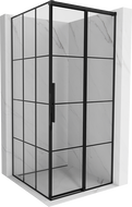 Mexen Rox kabina prysznicowa rozsuwana prawa 90 x 90 cm, czarna kratka, czarna - 8C2-090-090-70-77-P