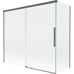 Mexen Rox parawan nawannowy 2-skrzydłowy rozsuwany 170 + 75 x 150 cm, transparent, gun gray szczotkowany - 8C9-170-075-66-00