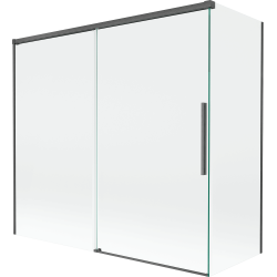 Mexen Rox parawan nawannowy 2-skrzydłowy rozsuwany 170 + 80 x 150 cm, transparent, gun gray szczotkowany - 8C9-170-080-66-00