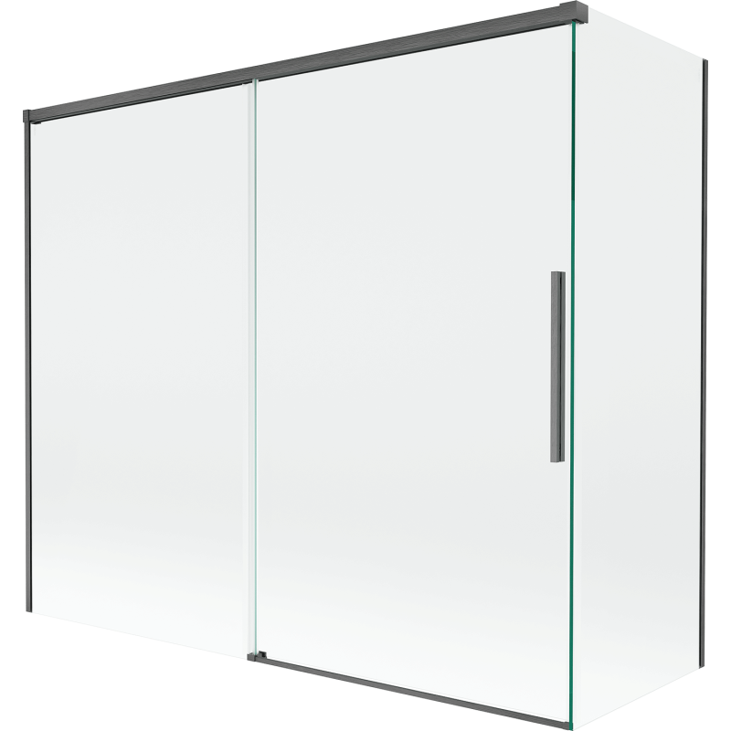 Mexen Rox parawan nawannowy 2-skrzydłowy rozsuwany 180 + 80 x 150 cm, transparent, gun gray szczotkowany - 8C9-180-080-66-00