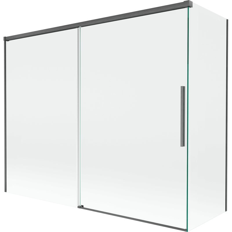 Mexen Rox parawan nawannowy 2-skrzydłowy rozsuwany 190 + 90 x 150 cm, transparent, gun gray szczotkowany - 8C9-190-090-66-00