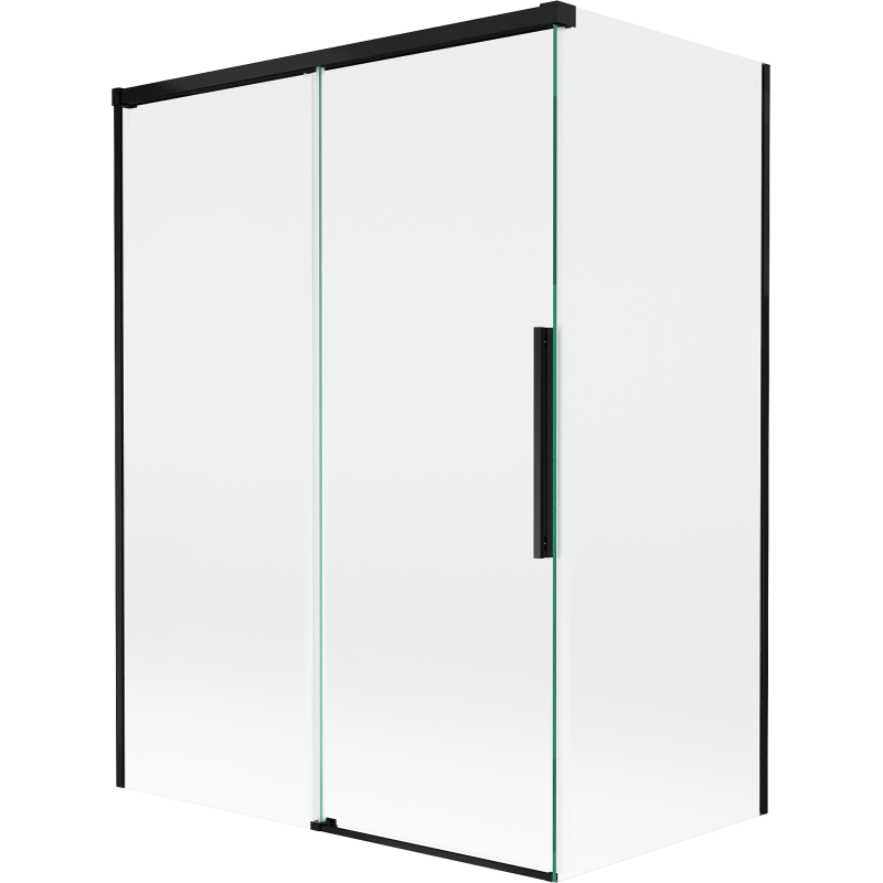 Mexen Rox parawan nawannowy 2-skrzydłowy rozsuwany 120 + 70 x 150 cm, transparent, czarny - 8C9-120-070-70-00