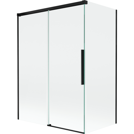 Mexen Rox parawan nawannowy 2-skrzydłowy rozsuwany 120 + 70 x 150 cm, transparent, czarny - 8C9-120-070-70-00