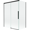 Mexen Rox parawan nawannowy 2-skrzydłowy rozsuwany 120 + 70 x 150 cm, transparent, czarny - 8C9-120-070-70-00