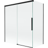 Mexen Rox parawan nawannowy 2-skrzydłowy rozsuwany 140 + 70 x 150 cm, transparent, czarny - 8C9-140-070-70-00