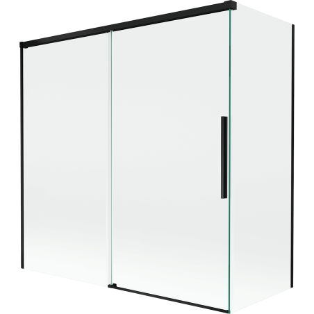 Mexen Rox parawan nawannowy 2-skrzydłowy rozsuwany 160 + 70 x 150 cm, transparent, czarny - 8C9-160-070-70-00