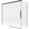 Mexen Rox parawan nawannowy 2-skrzydłowy rozsuwany 160 + 70 x 150 cm, transparent, czarny - 8C9-160-070-70-00
