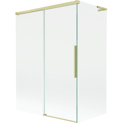 Mexen Rox L parawan nawannowy 2-skrzydłowy rozsuwany 120 + 70 x 150 cm, transparent, złoty szczotkowany - 8C9L-120-070-55-00