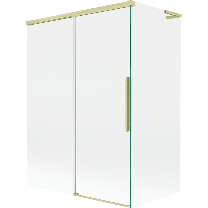 Mexen Rox L parawan nawannowy 2-skrzydłowy rozsuwany 120 + 70 x 150 cm, transparent, złoty szczotkowany - 8C9L-120-070-55-00