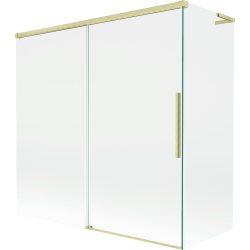 Mexen Rox L parawan nawannowy 2-skrzydłowy rozsuwany 160 + 75 x 150 cm, transparent, złoty szczotkowany - 8C9L-160-075-55-00