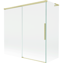 Mexen Rox L parawan nawannowy 2-skrzydłowy rozsuwany 160 + 80 x 150 cm, transparent, złoty szczotkowany - 8C9L-160-080-55-00