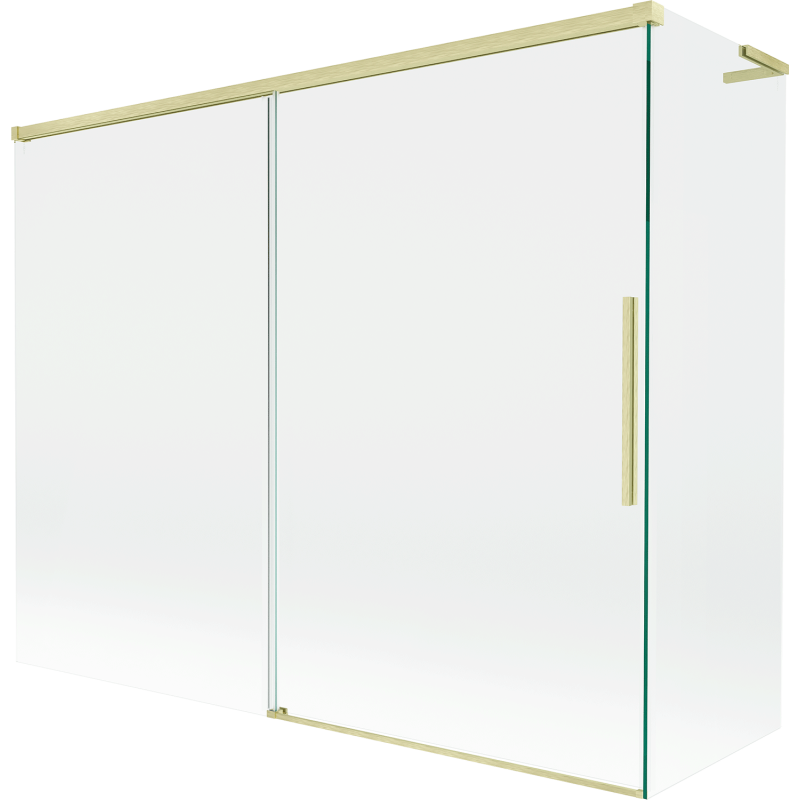 Mexen Rox L parawan nawannowy 2-skrzydłowy rozsuwany 190 + 80 x 150 cm, transparent, złoty szczotkowany - 8C9L-190-080-55-00