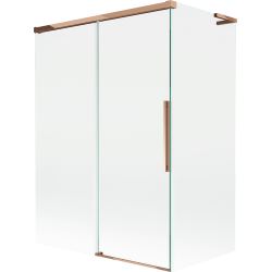 Mexen Rox L parawan nawannowy 2-skrzydłowy rozsuwany 120 + 70 x 150 cm, transparent, różowe złoto - 8C9L-120-070-60-00