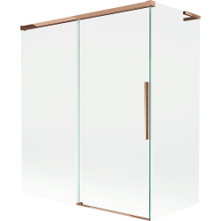 Mexen Rox L parawan nawannowy 2-skrzydłowy rozsuwany 140 + 70 x 150 cm, transparent, różowe złoto - 8C9L-140-070-60-00