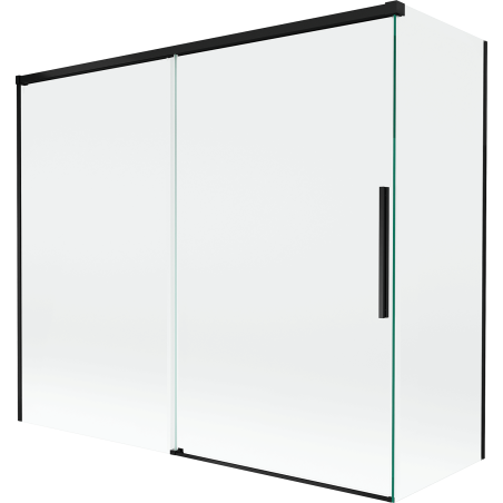 Mexen Rox parawan nawannowy 2-skrzydłowy rozsuwany 180 + 80 x 150 cm, transparent, czarny - 8C9-180-080-70-00