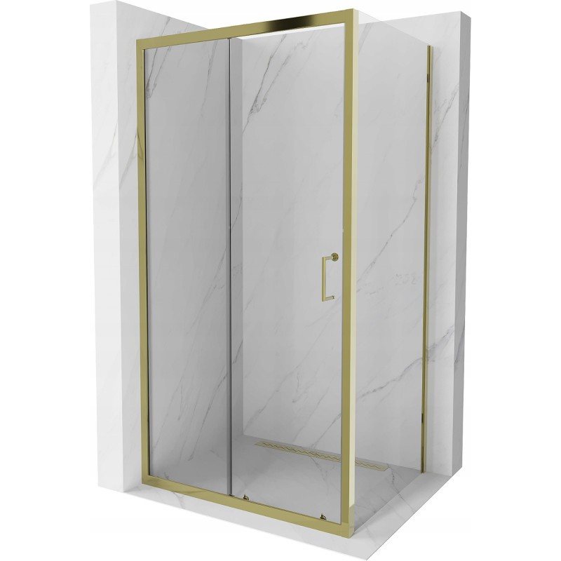 Mexen Apia kabina prysznicowa rozsuwana 95 x 70 cm, transparent, złota - 840-095-070-50-00