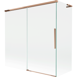 Mexen Rox L parawan nawannowy 2-skrzydłowy rozsuwany 160 + 80 x 150 cm, transparent, różowe złoto - 8C9L-160-080-60-00