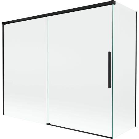 Mexen Rox parawan nawannowy 2-skrzydłowy rozsuwany 190 + 90 x 150 cm, transparent, czarny - 8C9-190-090-70-00