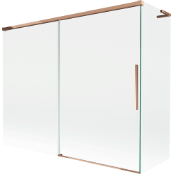 Mexen Rox L parawan nawannowy 2-skrzydłowy rozsuwany 190 + 90 x 150 cm, transparent, różowe złoto - 8C9L-190-090-60-00