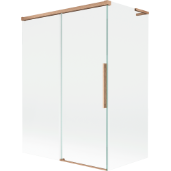 Mexen Rox L parawan nawannowy 2-skrzydłowy rozsuwany 120 + 70 x 150 cm, transparent, miedź szczotkowana - 8C9L-120-070-65-00