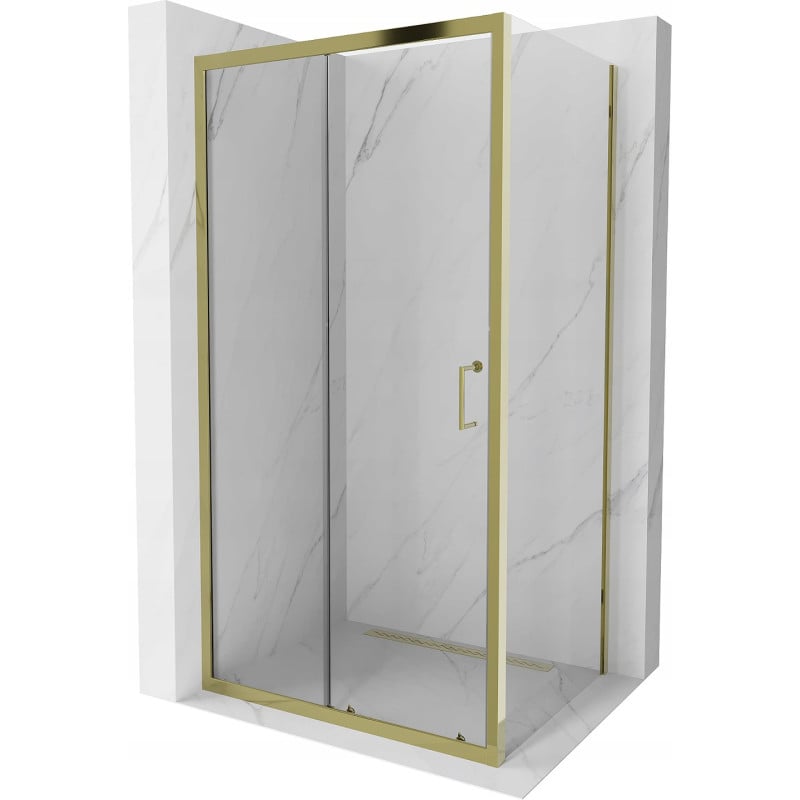 Mexen Apia kabina prysznicowa rozsuwana 95 x 90 cm, transparent, złota - 840-095-090-50-00
