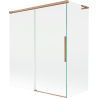Mexen Rox L parawan nawannowy 2-skrzydłowy rozsuwany 140 + 70 x 150 cm, transparent, miedź szczotkowana - 8C9L-140-070-65-00