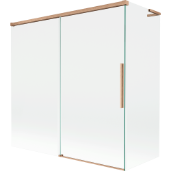 Mexen Rox L parawan nawannowy 2-skrzydłowy rozsuwany 160 + 70 x 150 cm, transparent, miedź szczotkowana - 8C9L-160-070-65-00