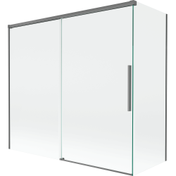 Mexen Rox parawan nawannowy 2-skrzydłowy rozsuwany 170 + 70 x 150 cm, transparent, gun metal - 8C9-170-070-95-00