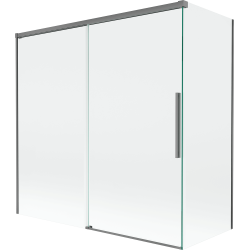 Mexen Rox parawan nawannowy 2-skrzydłowy rozsuwany 160 + 75 x 150 cm, transparent, gun metal - 8C9-160-075-95-00