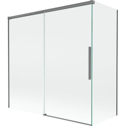 Mexen Rox parawan nawannowy 2-skrzydłowy rozsuwany 160 + 80 x 150 cm, transparent, gun metal - 8C9-160-080-95-00