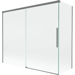 Mexen Rox parawan nawannowy 2-skrzydłowy rozsuwany 180 + 80 x 150 cm, transparent, gun metal - 8C9-180-080-95-00