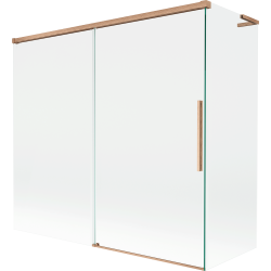 Mexen Rox L parawan nawannowy 2-skrzydłowy rozsuwany 170 + 75 x 150 cm, transparent, miedź szczotkowana - 8C9L-170-075-65-00