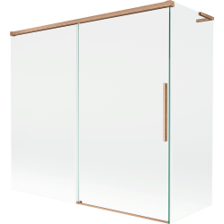 Mexen Rox L parawan nawannowy 2-skrzydłowy rozsuwany 170 + 80 x 150 cm, transparent, miedź szczotkowana - 8C9L-170-080-65-00
