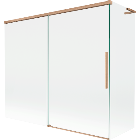 Mexen Rox L parawan nawannowy 2-skrzydłowy rozsuwany 180 + 80 x 150 cm, transparent, miedź szczotkowana - 8C9L-180-080-65-00