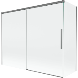 Mexen Rox parawan nawannowy 2-skrzydłowy rozsuwany 190 + 90 x 150 cm, transparent, gun metal - 8C9-190-090-95-00